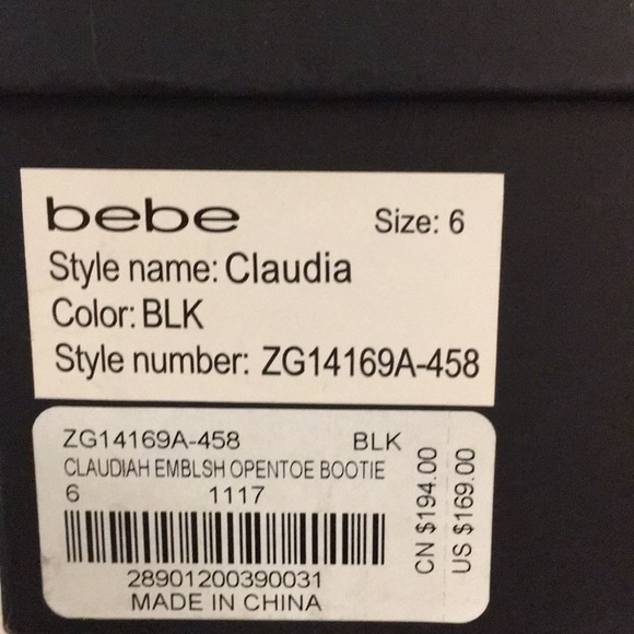 Bebe size 6 Claudia embellish open toe bootie - Picture 6 of 6